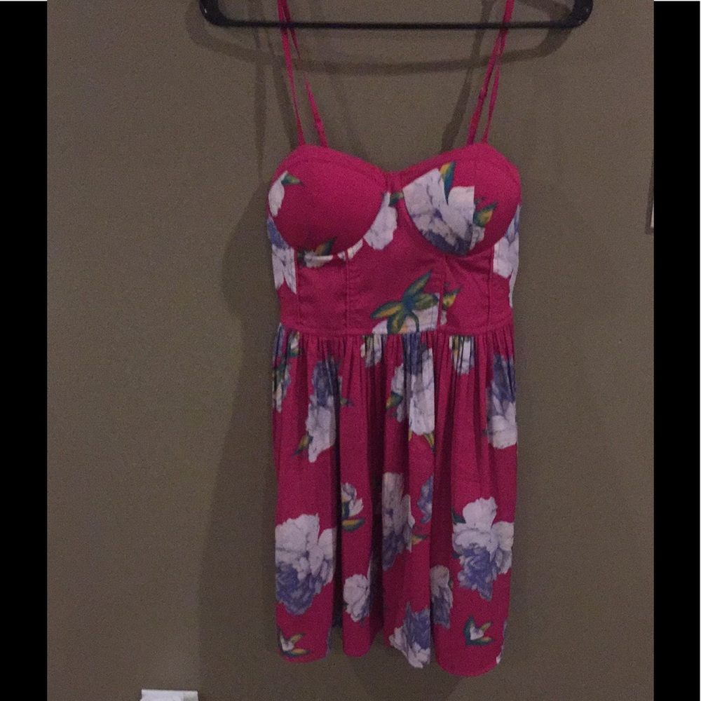 band of gypsies pink floral dress size small